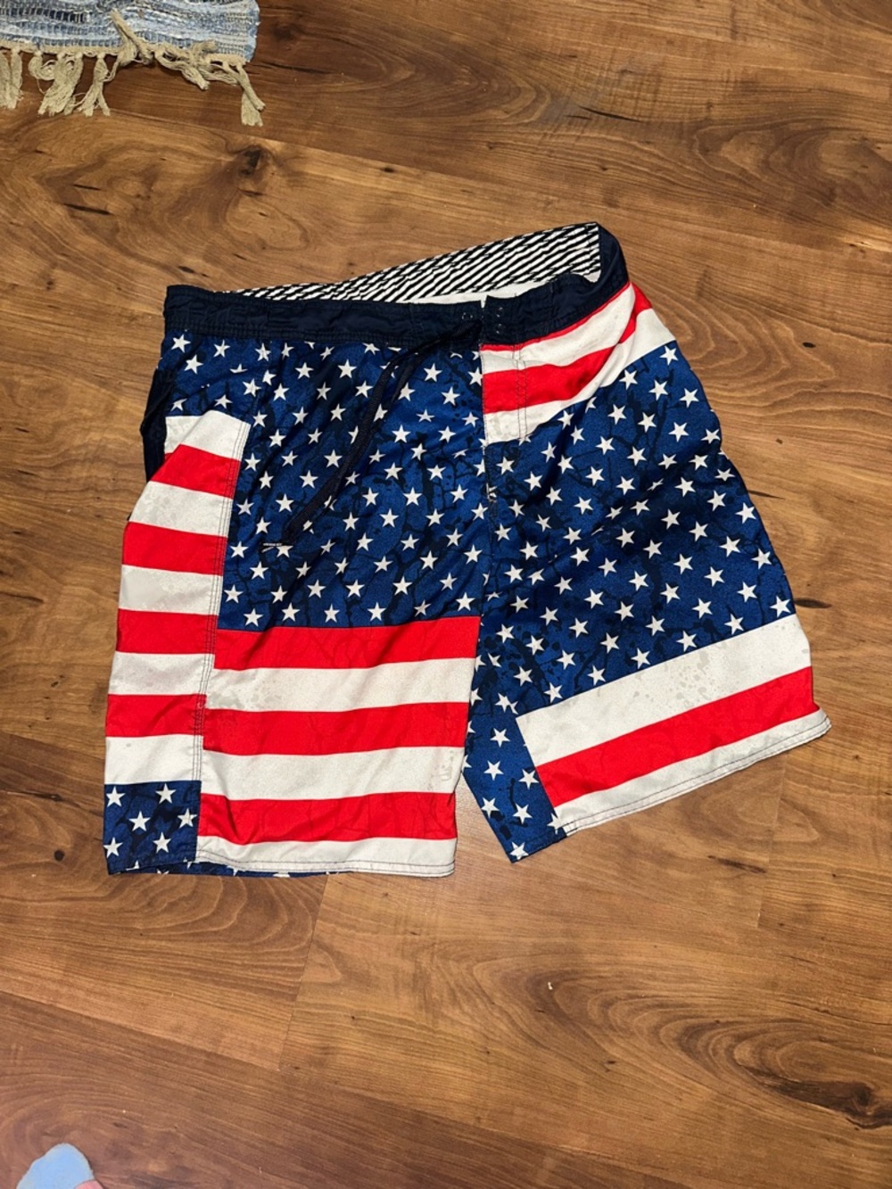 Joe Boxer Men's American Flag Swim Trunks - Red, White, Blue